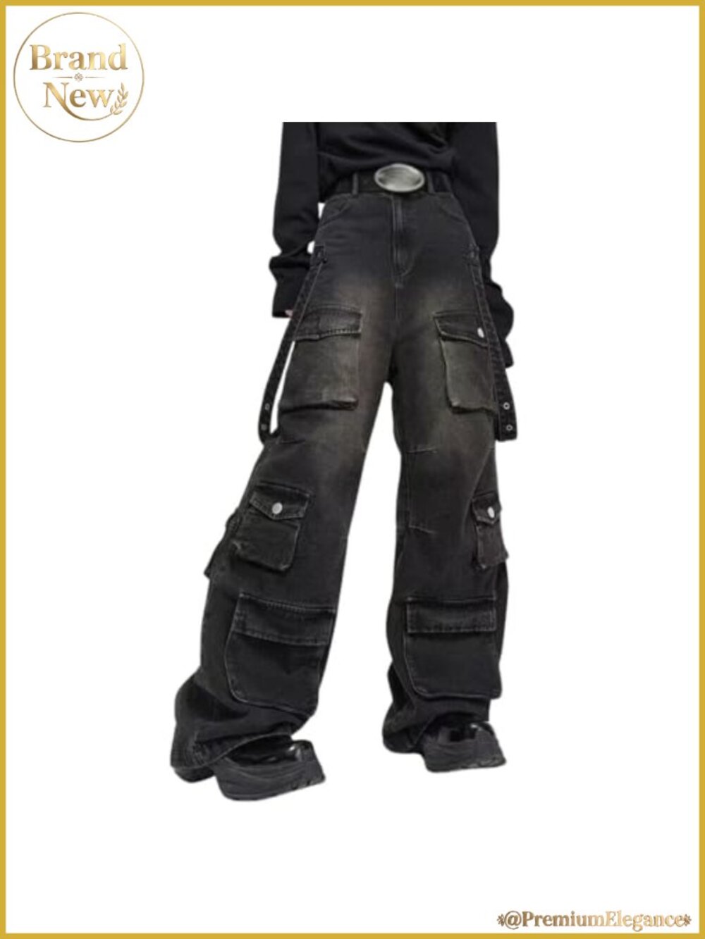 Baggy Cargo Jeans Wide Leg High Waist Y2K Grunge Pants